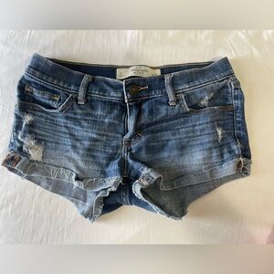 Abercrombie & Fitch Blue Jean Shorts Distressed Style